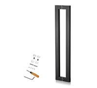 Barra for fienile scorrevole a forma piatta rettangolare, maniglia for cancello commerciale in acciaio inossidabile for bagno, cucina, ufficio domestico, confezione completa di raccordi(Length80CM)