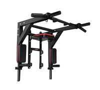 Barra for trazioni multifunzionale da parete, regolabile, multi-presa, resistente, for trazioni, torre di potenza, stazione for dip, supporto fino a 440 libbre(Black)