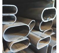 barra in ferro grezzo profilo tubolare ovale da 40x20x1,5 mm lunghezza 2,5 metri