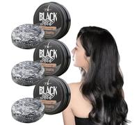 Barra inversa per capelli grigi da 3 pezzi, sapone nero da 55g per capelli grigi ingredienti natureli barra di shampoo per le donne e gli uomini refresh cuoio capelluto & ripristina capelli lucenti
