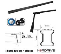 BARRA KARGO ACCIAIO 135CM+PIEDE GRONDINA GOCCIOLATOIO REG.22-37CM UNIVERSALE,1PZ