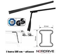 BARRA KARGO ACCIAIO 135CM+PIEDE GRONDINA GOCCIOLATOIO REG.43-58CM UNIVERSALE,1PZ