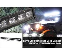 Barra Led Fuoristrada Work Light Bar 168W 137cm 12V-48V 24X7W Lente Combo