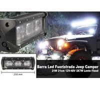 Barra Led Fuoristrada Work Light Bar 21W 21cm 12V-48V 3X7W Lente Flood