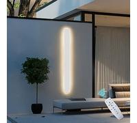 Barra LED Interno Applique Esterno da Parete Dimmerabile con Telecomando Lunga Striscia Bianca Metallo Acrilico IP65 Bagliore su e giù Lampada da Parete Illuminazione Corridoio Camera da Letto,60cm