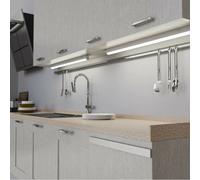 MAKA Barra Led Sottopensile Cucina Lampada con Interruttore e Presa Elettrica da 1.5 mt Luce Luminosa Naturale Calda Fredda Accessori per Fissaggio Fascio 180° in Alluminio (30W - 150CM, 4000K)