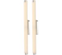 Barra luminosa a LED per parete luce a specchio luce a parete cromo vetro satinato, con interruttore a levetta, 1x 22,5W 1760Lm bianco caldo, L 79 cm, set di 2