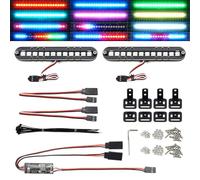 Barra luminosa a LED RC Lampada da tetto Faro Kit fanale posteriore Luce paraurti compatibile con Traxxas RC Auto Camion Cingolato Tamiya Losi HPI Rustler Luci assiali della polizia (100 mm 2 barre)
