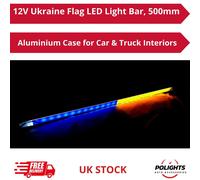 Barra luminosa LED bandiera Ucraina 12V, 500 mm, cassa in alluminio per inter...
