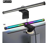 Barra luminosa per monitor a LED Schermo del computer Luci sospese Lampada da tavolo per atmosfera RGB per lavoro Studio Lettura Illuminazione con attenuazione di gioco 44 cm