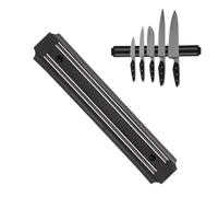 Barra Magnetica per Coltelli,Portacoltelli Magnetico in Acciaio Inox,Porta Coltelli Cucina Magnetico,Portacoltelli Magnetica,Blocco Magnetico Del Coltello,Con Strumento Di Montaggio,25cm,Nero,1 Pezzo