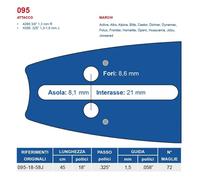 Barra Maya 18" Cm.45 motosega passo 325" mm.1,5 maglie 72 spranga lama