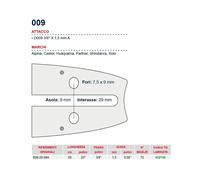 Barra motosega 50 cm - 20" passo 3/8" Spessore 1.5 mm - .058" attacco 009 - 4...