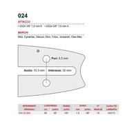 Barra motosega 50 cm - 20" passo 3/8" Spessore 1.5 mm - .058" attacco 024 - 4...