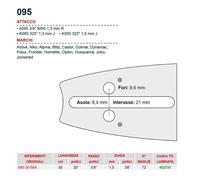 Barra motosega 50 cm - 20" passo 3/8" Spessore 1.5 mm - .058" attacco 095 - ...