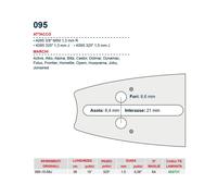 Barra motosega 50 cm - 20" passo .325" Spessore 1.5 mm - .058" attacco 095 -...
