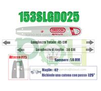 BARRA OREGON PRO-LITE 153SLGD025 38CM PASSO.325 SPESSORE 1,6mm 62 MAGLIE X STIHL