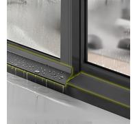 Barra ParaTempesta per Finestre 2M Autoadesiva, Protettore Soglia, Per Finestre a Vasistas Esterne, Grondaie, Ferma Riflusso Acqua Piovana, Impermeabile, Guarnizione(Size:4.5cm,Color:Nero)