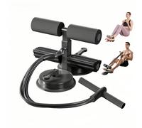 Barra per addominali universale, barra per esercizi a terra portatile, attrezzatura per esercizi addominali, regolabile su 3 livelli, dotata di 2 ventose forti e corde flessibili, utilizzata per allen