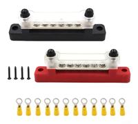 Barra per autobus, terminale a 6 vie da 150 A con copertura trasparente per camper, yacht, auto marine, barra collettrice dritta a fila singola con connettori (C)