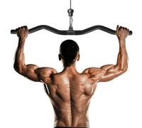 Barra per Bicipiti, Barra per Tricipiti, Barra Lat Machine Ergonomica 80 cm Nera, Barra per Trazioni Tricipiti per Casa, Palestra, Crossfit, Bodybuilding, Allenamento della Forza, Sport