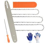 Barra per motosega da 40,6 cm e catena combinata - passo 3/8" LP calibro .50" 56 maglie, compatibile con Stihl MS180, Husqvarna 140, Yusen 5900 motoseghe professionali (3 catene + 1 bar+1 guanto + 1