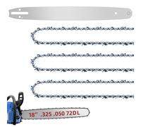 Barra per motosega da 45,7 cm e catena M72, compatibile con Husqvarna, passo 0,325 cm, calibro 127 cm, 72 maglie di trasmissione, per Husqvarna 435, 440, 545, 345, 350, 51, 55 RANCHER, 550XP (3 catene