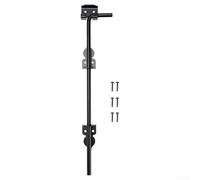 Barra per porta a vite da 30,5 cm, in ferro battuto nero, con finitura antiruggine, per porte in legno, metallo, vinile o ferro, con staffe