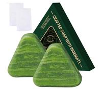 Barra per shampoo naturale da 2 pezzi, triangolo, barre per shampoo Usman Grass, barra calmante e rinforzante per donne e uomini