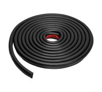 Barra per tettuccio in PVC a forma di J, lunghezza 6 m, per grondaia, altezza 1/2 cm, colore nero, efficiente deflusso per camper e roulotte (nero)