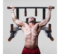 Barra per trazioni, attrezzatura per esercizi verticale per ginocchio con stazione di immersione rialzata, supporto per immersione per montaggio a parete domestico, capacità di 200 kg multifunzionale