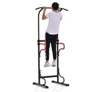 Barra per Trazioni Power Tower Stazione Fitness Multifunzione con Altezza Regolabile 171-219cm Nero Rosso Description:Questa stazione fitness multifunzione è stata progettata da HOMCOM per consentire