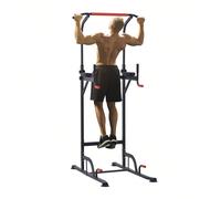 Barra per Trazioni Power Tower Stazione Fitness Multifunzione Regolabile 189-239cm in Acciaio Nero Rosso Description:Questa stazione fitness multifunzione è stata progettata da HOMCOM per consentire a