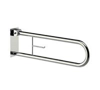 Barra pieghevole disabili maniglione ribaltabile portarotolo inox . Maniglia ribaltabile a parete