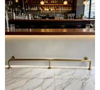 Barra Poggiapiedi per Bancone Bar Kit Barra Poggiapiedi in Oro Spazzolato, Lunghezza 200 220 250 280 300 320 350 cm, Barra Poggiapiedi Sottopiano in Acciaio Inox(5ft(152cm))