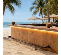 Barra Poggiapiedi per Bancone Bar Kit Ferramenta per Poggiapiedi da Bar per Esterni, Poggiapiedi da Bar Completo in Acciaio Inox con Fissaggio a Pavimento(9ft(274cm))