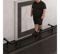 Barra Poggiapiedi per Bancone Bar Kit Kit Corrimano per Piedi con Tubo da 30 mm di Diametro, Staffe per Corrimano Quadrate Spazzolate, Poggiapiedi in Acciaio Inox(Black,10ft(305cm))