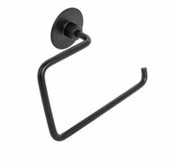 METAFORM Porta Asciugamani ad Anello a Parete Nero Opaco in Acciaio Verniciato, leghe Metalliche, San MOD. Wind Black