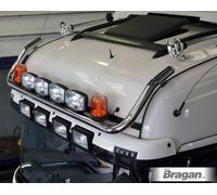 Barra Portapacchi Tetto Inox Con Luci Spot E Beacons Ambra Per Renault T Range