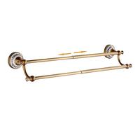 Barra portasciugamani doppia in ottone bronzo antico, regolabile da 39,5 a 70,5 cm, per asciugamani da bagno, accessori hardware da bagno, design in porcellana