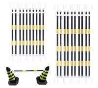 Barra Retrattile per Coni stradali da 1,2 m a 2 m, Confezione da 20 connettori Riflettenti per Coni di Sicurezza, Pali di barriera Stradale Resistenti Giallo-Neri per Uso su Strade e vialett