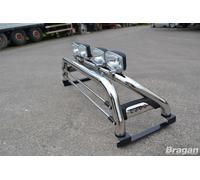 Barra Roll Cromata Acciaio Inox + Spots Jumbo per Mitsubishi L200 2015-2019 4x4