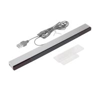 Barra sensore USB per Wii e Wii U, barra argentata compatibile con emulatore PC Dolphin, sensore di ricambio cablato, con supporto, accessorio plug & play per un'esperienza di gioco precisa