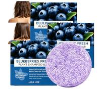 Barra shampoo al mirtillo 2 in 1 per radici dei capelli più forti e capelli più lisci, sapone anti-caduta dei capelli, leviga e idrata istantaneamente la barretta shampoo (3 pezzi)
