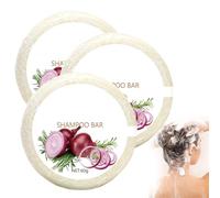 Barra shampoo al rosmarino alla cipolla, sapone idratante per capelli, pulizia profonda e idratante, miglioramento del cuoio capelluto e rafforzamento dei capelli (3 pcs)