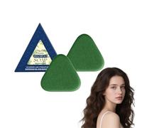 Barra Shampoo Triangolo Naturale per la Cura dei Capelli - Barrette Shampoo Solide e Balsamo per Donne e Uomini, Barra Shampoo Sapone Verde con Ingredienti a Base di Erbe Naturali, 120g (2 scatole)