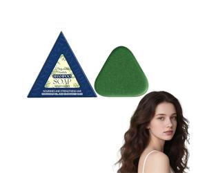 Barra Shampoo Triangolo Naturale per la Cura dei Capelli - Barrette Shampoo Solide e Balsamo per Donne e Uomini, Barra Shampoo Sapone Verde con Ingredienti a Base di Erbe Naturali, 120g (1 scatola)