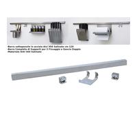 Barra Sotto pensile portautensili inox 18/10 Satinata lunghezza 120x2xh3 cm Sezione 2xh3 cm portautensili in acciaio satinato inox satinato
