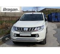 Barra Spoiler Doppia Per Mitsubishi L200 Triton Strada 2015 - 2019 4x4 Anteriore