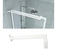Barra Stabilizzatrice per Box Doccia Barra di Supporto a L p Box Doccia in Vetro, Asta Stabilizzatrice Box Doccia Sicurezza Stabilità, Braccio Fisso Da Parete a Pannello Vetro(White,60cm/23.6in)